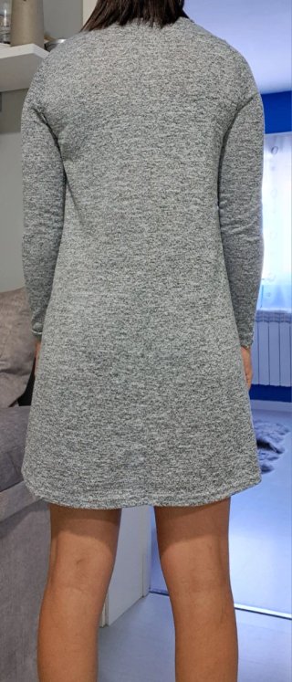 Vestido gris manga larga