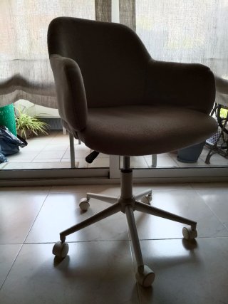 Silla giratoria de tela GRIS CLARO