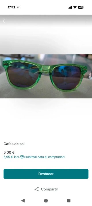 Gafas de sol verdes