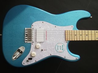 Guitarra Strato Puente Piezo Azul Metálico