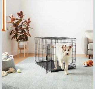 Jaula metálica para perro con bandeja