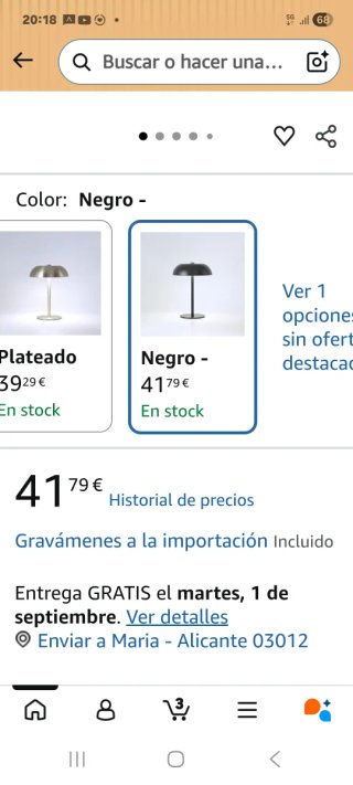 Lámpara LED pequeña negra