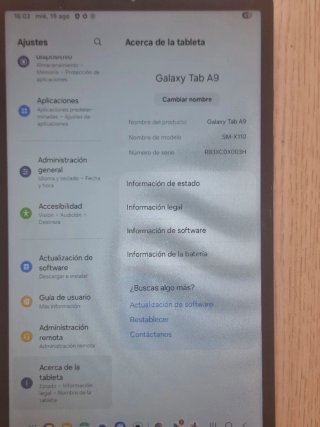 Tablet Samsung A9 64GB Negra