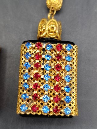 Set frascos perfumeros miniatura dorados