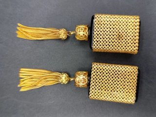 Set frascos perfumeros miniatura dorados
