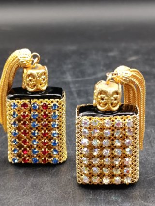 Set frascos perfumeros miniatura dorados