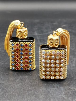 Set frascos perfumeros miniatura dorados