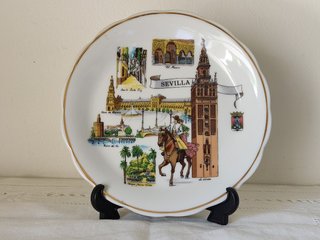 Prato decorativo recordação Sevilha Espanha 1980