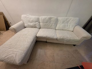 Sofá 3 plazas Hakebo gris con chaiselongue