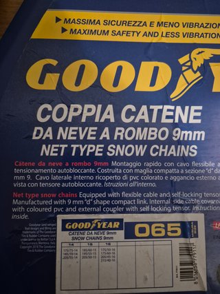 Catene da Neve Goodyear 9mm Montaggio Rapido
