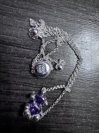 Pulsera Plata S925 Oso Morado
