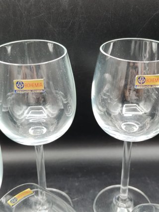 Set copas vino cristal Bohemia
