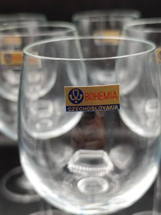 Set copas vino cristal Bohemia