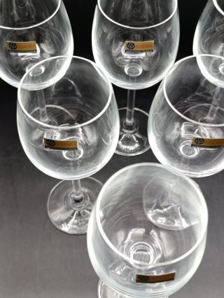 Set copas vino cristal Bohemia