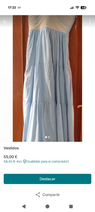 Vestido largo azul