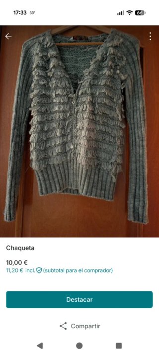Chaqueta gris con textura