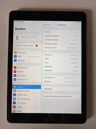 iPad Air 1 wifi 128 GB Plata