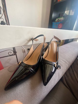 Sandalias tacón negras slingback
