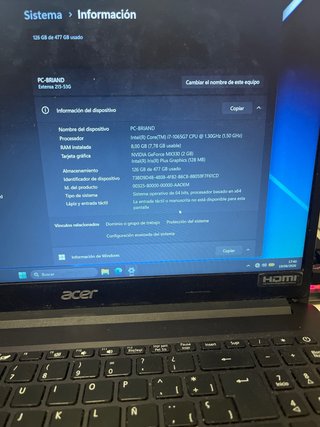 Portátil Acer Extensa 15 i7 / 8GB / 512GB