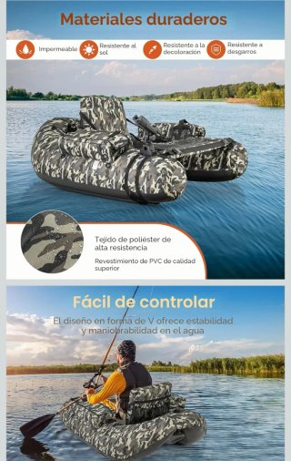Barco de pesca inflable GOPLUS