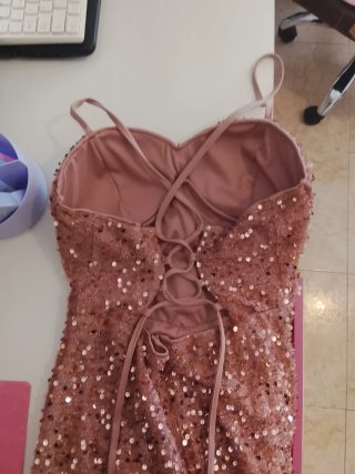 Vestido rosa ajustado fiesta T. S/M