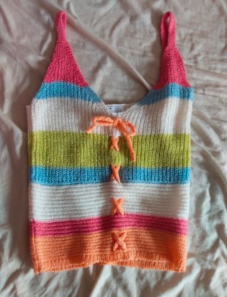Top Crochet Rayas Talla S