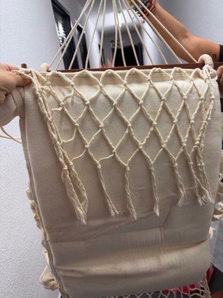 Silla hamaca colgante macramé con cojín
