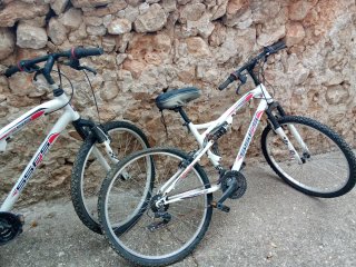Bicicleta de montaña blanca ( LAS DOS )