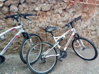 Bicicleta de montaña blanca ( LAS DOS )