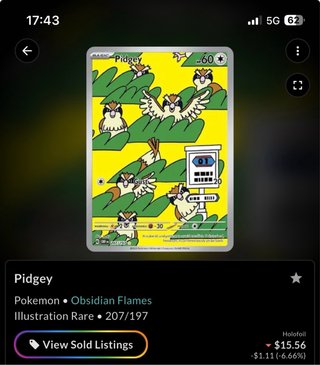 Carta Pokémon Pidgey Básico PS60