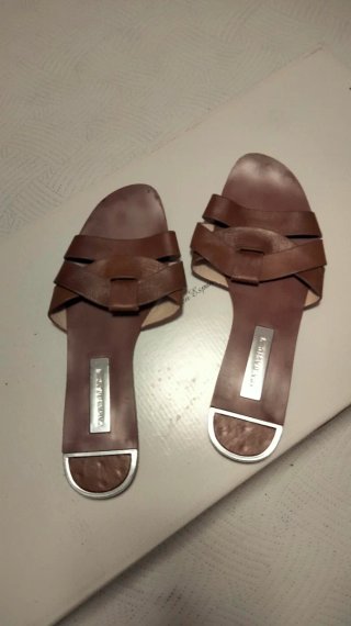 Sandalias Mango Marrones Piel