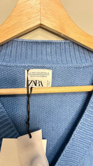 Chaqueta Cardigan Zara Azul Talla Única