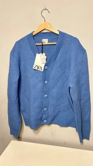 Chaqueta Cardigan Zara Azul Talla Única