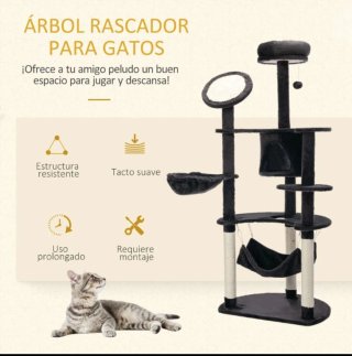 Rascador para gatos con hamaca y cueva