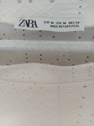 Top Zara calados blanco talla M