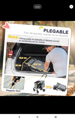 Cochecito Plegable para Mascotas