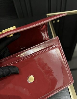 Bolso Saint Laurent Rojo Charol Cadena Dorada