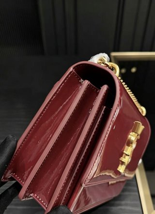 Bolso Saint Laurent Rojo Charol Cadena Dorada