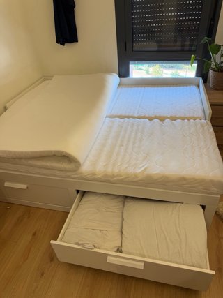 Cama nido blanca Ikea con cajones