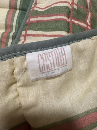 Colcha/Edredón Cama Rayas Verde y Rosa