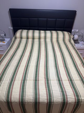 Colcha/Edredón Cama Rayas Verde y Rosa