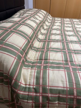 Colcha/Edredón Cama Rayas Verde y Rosa