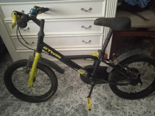 Bicicleta Infantil Btwin Negra y Amarilla