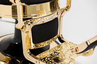 Sillón de Barbero Negro y Dorado