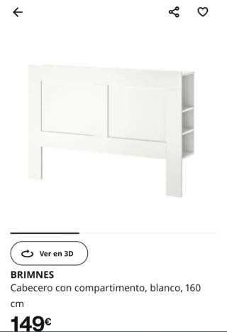 Cabecero IKEA Brimnes cama de 160 cm -no envío-