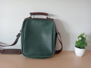 Bolso bandolera SUNTRACK vintage - Verde y marrón