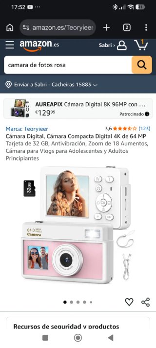 Cámara de fotos rosa