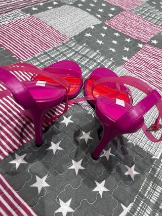 Sandalias Zara Talla 37 Rosa fucsia
