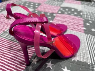 Sandalias Zara Talla 37 Rosa fucsia