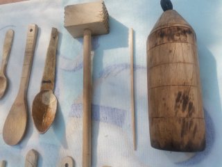 Lote Utensilios Cocina Madera Artesanal